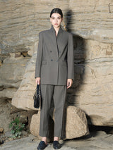 Dark Gray Stand Collar Coat