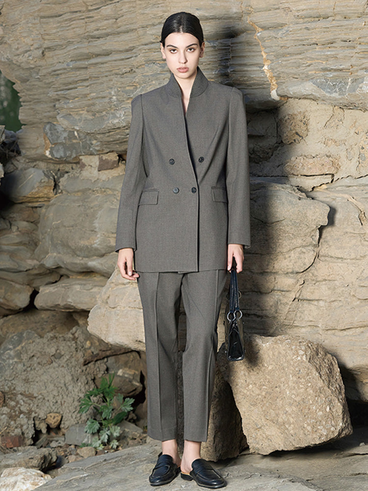 Dark Gray Tailored Trousers