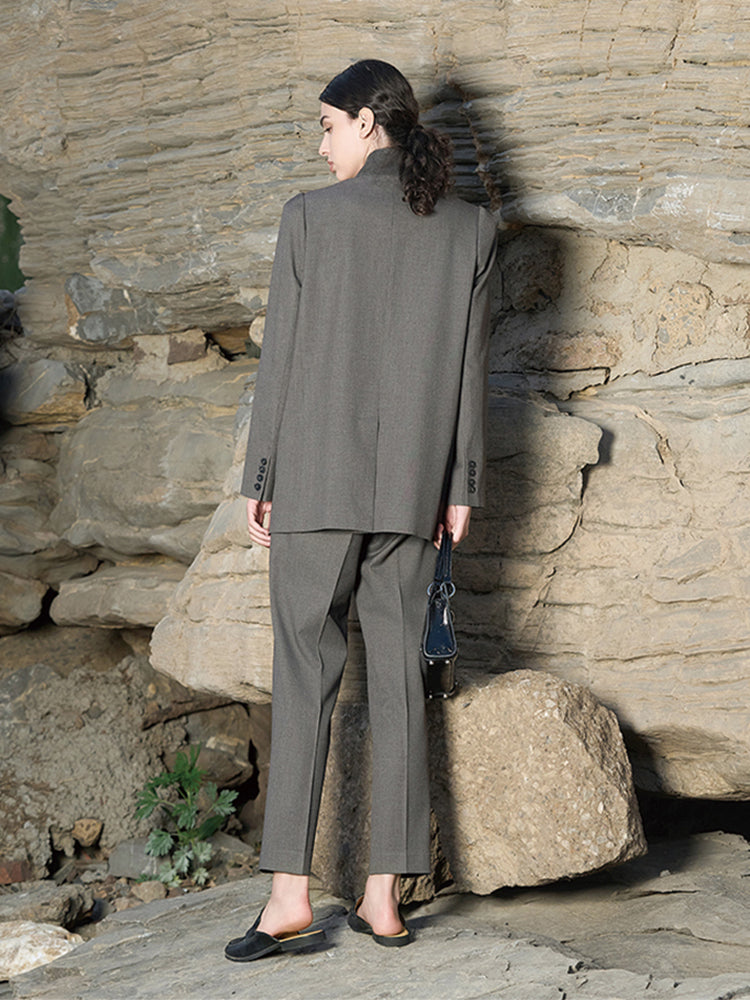 Dark Gray Tailored Trousers