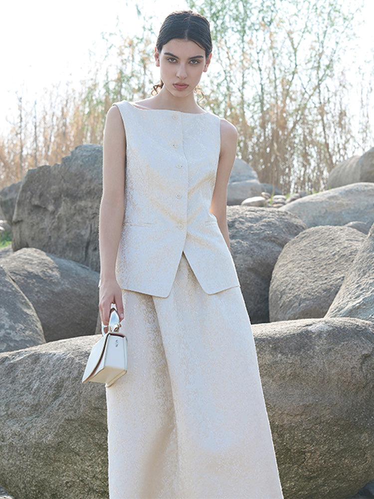 Beige Polyester Vest