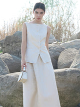 Beige Polyester Vest