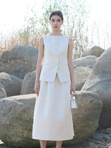 Beige Polyester Vest