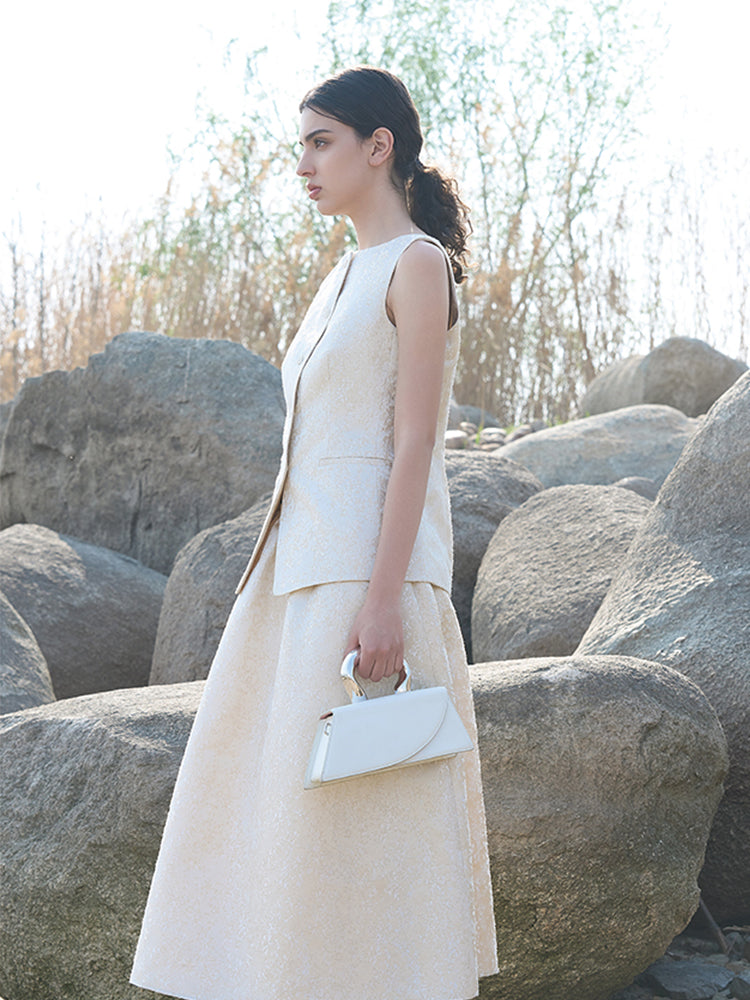 Beige Polyester Vest