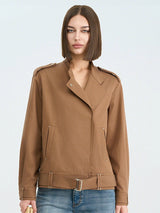 Brown Stand Collar Jacket