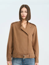 Brown Stand Collar Jacket