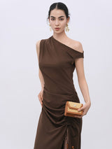 Brown Modal-Blend Comfort Stretch Dress