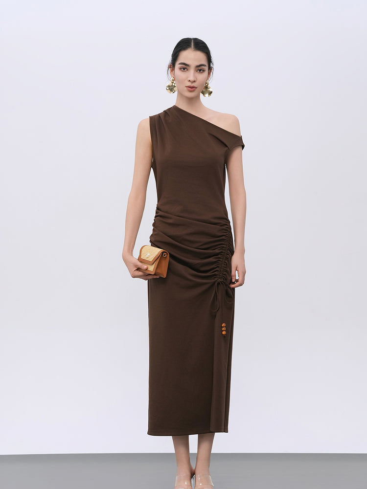 Brown Modal-Blend Comfort Stretch Dress