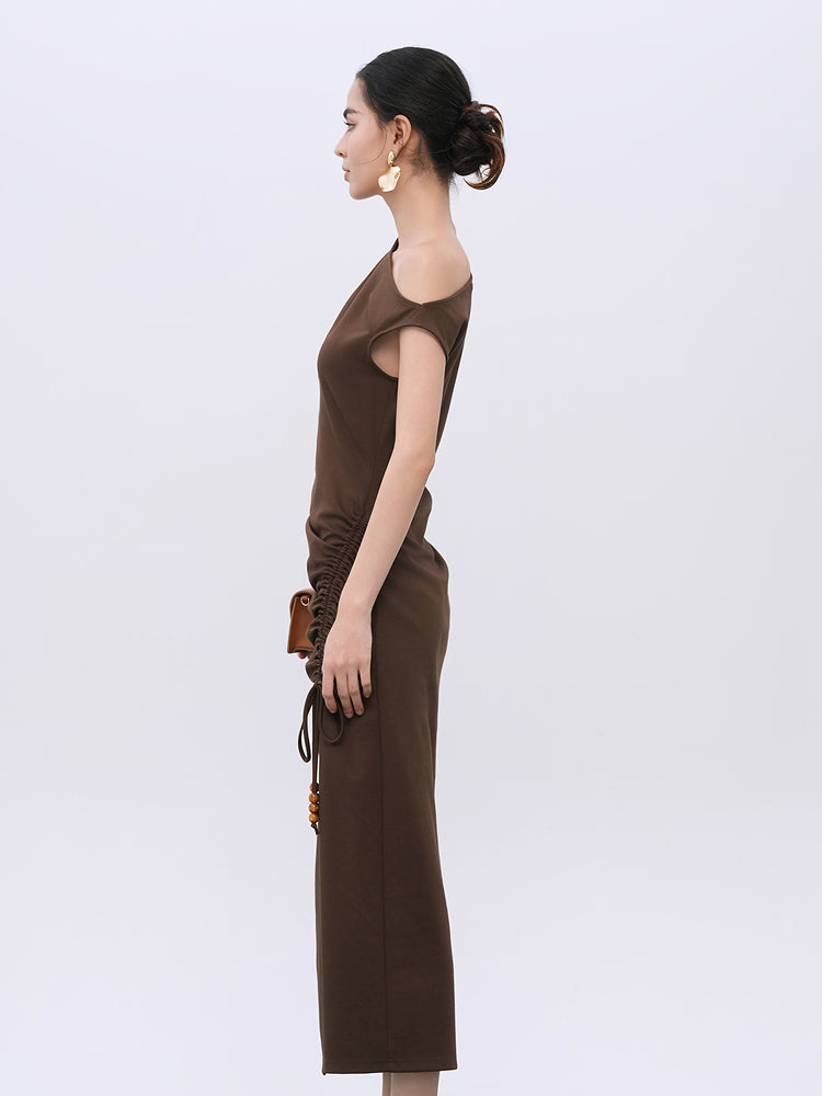 Brown Modal-Blend Comfort Stretch Dress