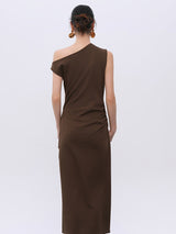 Brown Modal-Blend Comfort Stretch Dress
