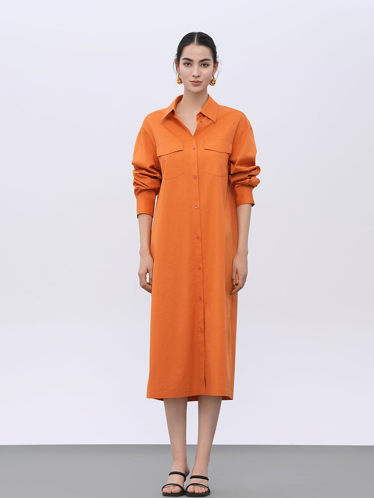 Elegance Orange Blend Stretch Dress