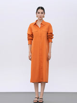 Elegance Orange Blend Stretch Dress