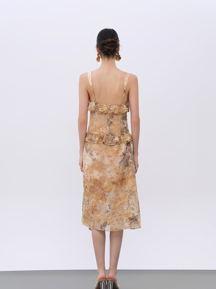 Floral Print Winter Midi Dress