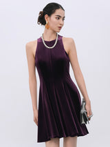 Royal Purple Stretch Short Cocktail Dress