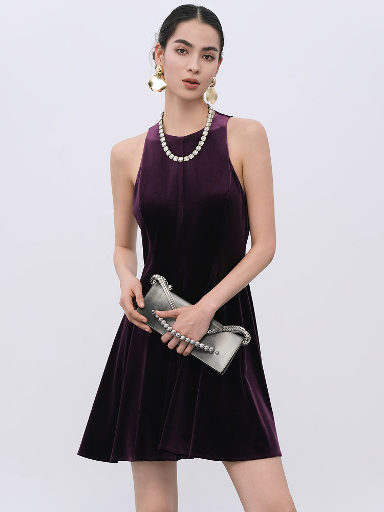 Royal Purple Stretch Short Cocktail Dress