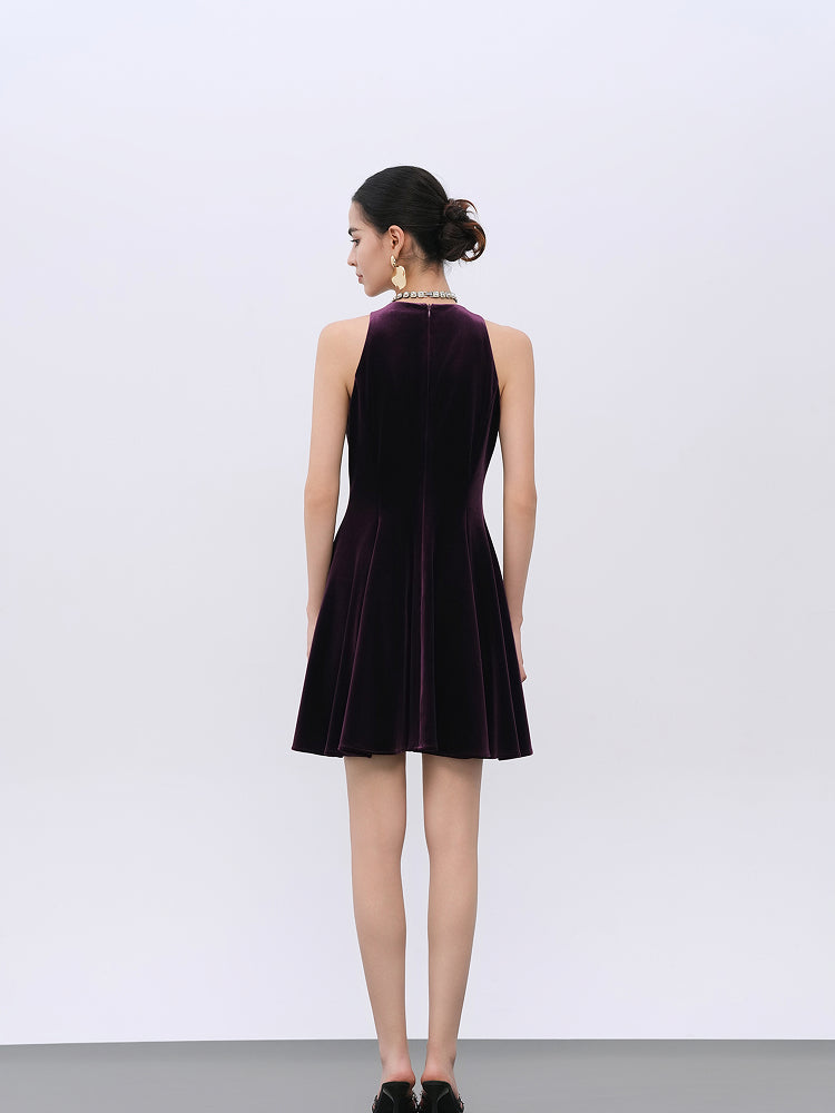 Royal Purple Stretch Short Cocktail Dress
