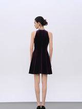 Royal Purple Stretch Short Cocktail Dress