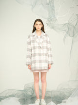 Women’s Pink Plaid Tailored Suit Jacket – OEM & ODM Custom Fashion Outerwear