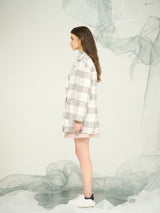 Women’s Pink Plaid Tailored Suit Jacket – OEM & ODM Custom Fashion Outerwear