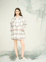 Women’s Pink Plaid Tailored Suit Jacket – OEM & ODM Custom Fashion Outerwear