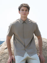 Khaki Polyester Utility Shirt