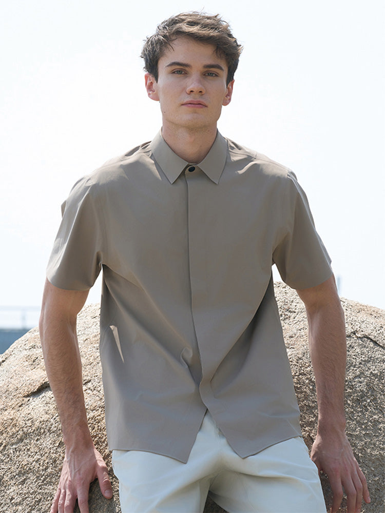 Khaki Polyester Utility Shirt