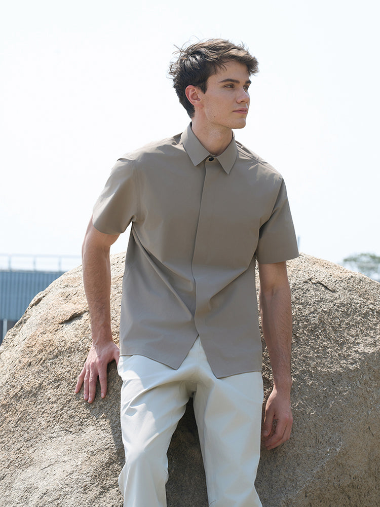 Khaki Polyester Utility Shirt