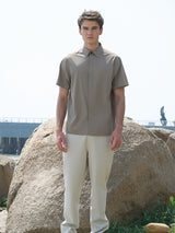Khaki Polyester Utility Shirt