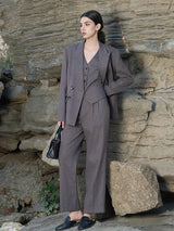 Purple Wide-Leg Trousers