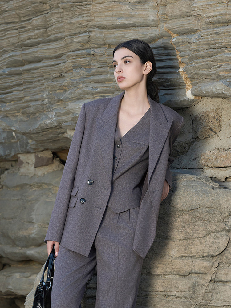 Purple Wide-Leg Trousers