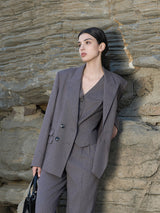 Purple Wide-Leg Trousers