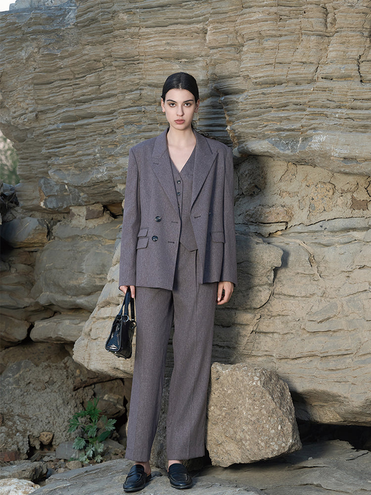 Purple Wide-Leg Trousers