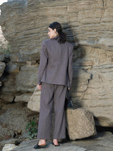 Purple Wide-Leg Trousers