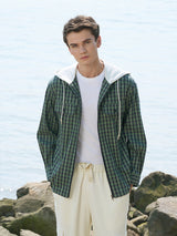 Green Linen-Lyocell Blend Utility Jacket