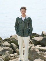 Green Linen-Lyocell Blend Utility Jacket
