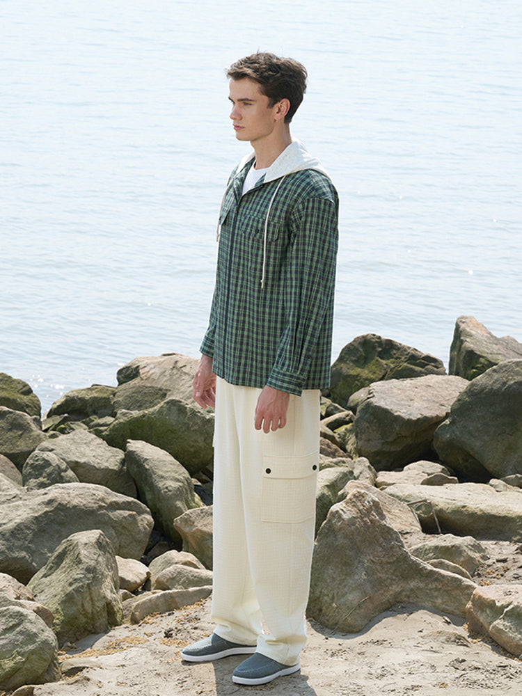 Green Linen-Lyocell Blend Utility Jacket