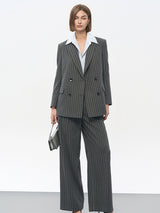 Navy Blue Stripe Trousers