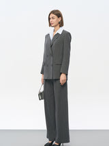 Navy Blue Stripe Trousers