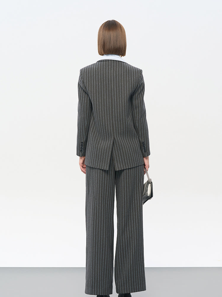 Navy Blue Stripe Trousers