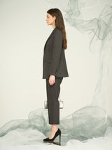 Women's Dark Grey Blend Stretch Suit with Decorative Button & Zip Detail / OEM & ODM Tailored Separates